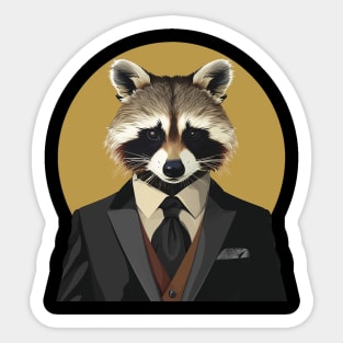 raccoon gentleman Sticker